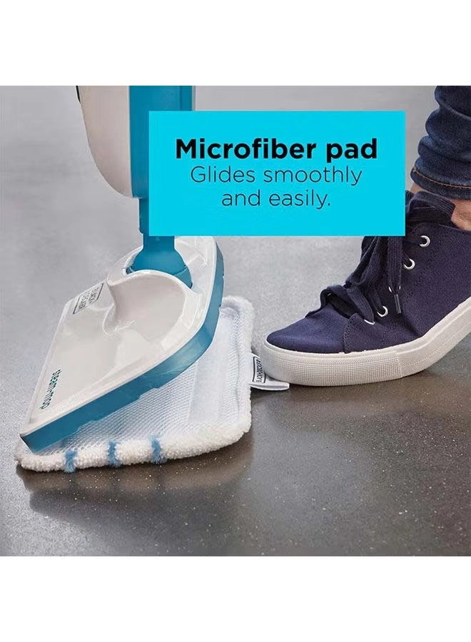 بلاك آند ديكر ممسحة بخارية،   بخار فائق التسخين، دوران 180 درجة - وسادة من الألياف الدقيقة - أبيض/أزرق - سلك بطول 4 أمتار - آمنة على جميع الأرضيات المغلقة - للمنزل والمكتب - صديقة للبيئة - 1300 واط - FSM13E1-B5 - Image 2